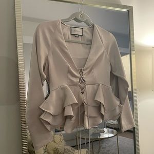 Satin peplum blouse